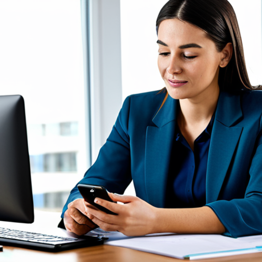 **
"Professional businesswoman in a modest business suit, sitting at a desk in a modern office, working on a task management app on her phone. The app displays organized tasks and priorities. Fully clothed, appropriate attire, safe for work, perfect anatomy, natural proportions, professional, modest, family-friendly. Modern office background, well-lit."
**