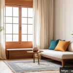 마인드풀테크 개발 프로세스 - A serene home corner designed as a digital-free sanctuary for mental relaxation and mindfulness, fea...