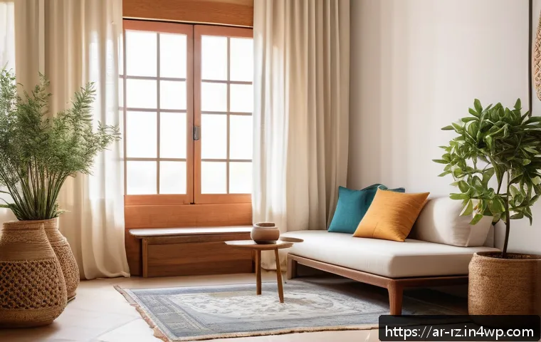 마인드풀테크 개발 프로세스 - A serene home corner designed as a digital-free sanctuary for mental relaxation and mindfulness, fea...